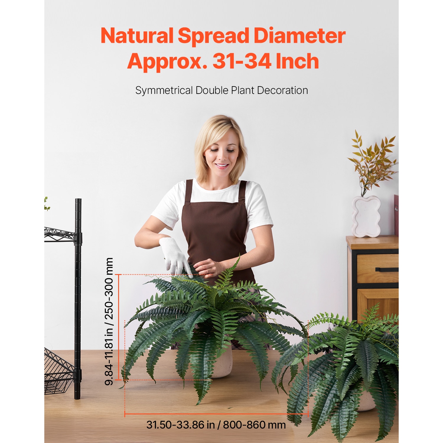 2 Pcs Artificial Boston Ferns Plastic Fern 30 Branches Indoor Outdoor Decor_maomaolike.com